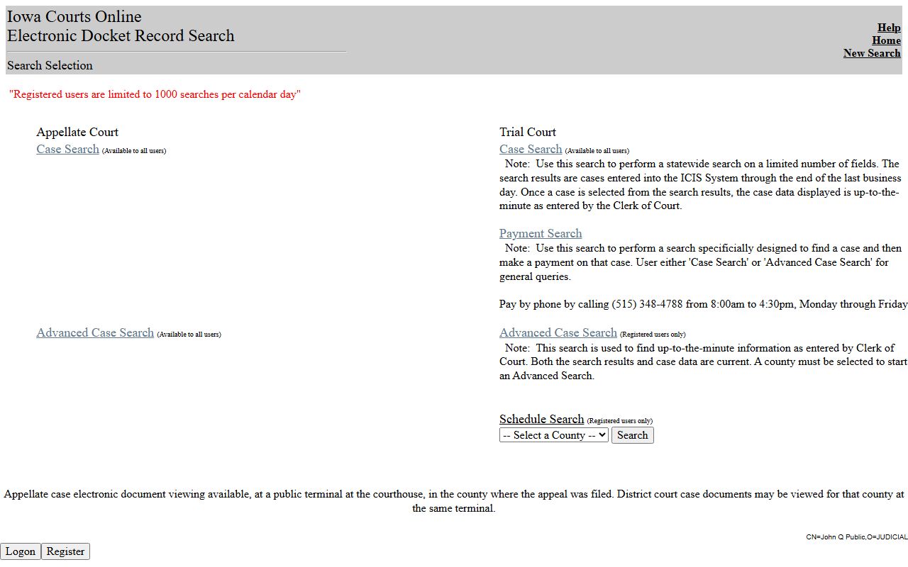 Sac County court records after arrest Iowa Courts search page