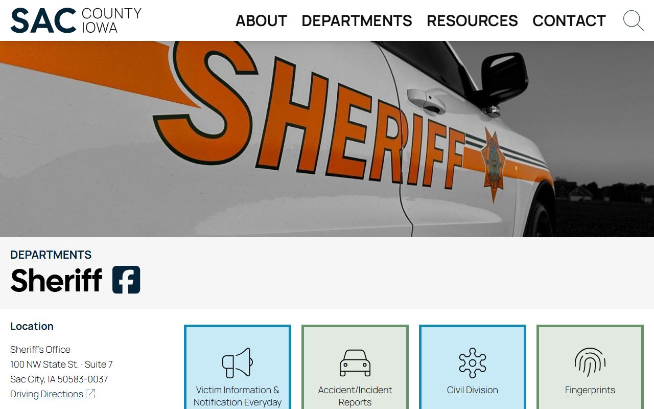 Sac County Jail address phone and inmate contact details